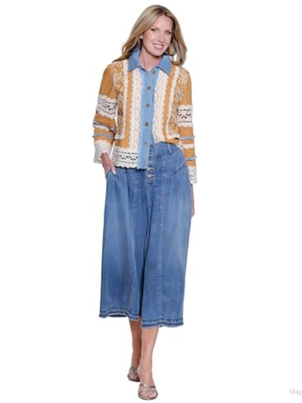 Woven Wide Leg Button Front Pants with Side Pockets